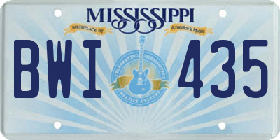 MS license plate BWI435