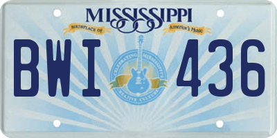 MS license plate BWI436