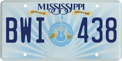 MS license plate BWI438