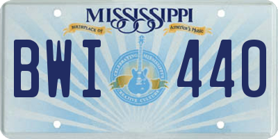 MS license plate BWI440