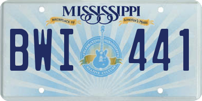 MS license plate BWI441