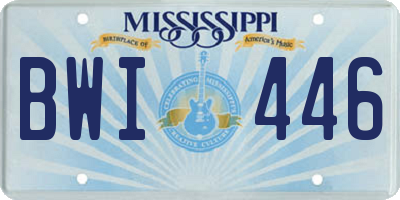 MS license plate BWI446