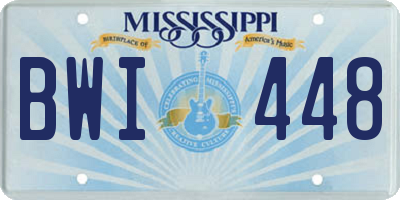 MS license plate BWI448