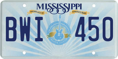 MS license plate BWI450