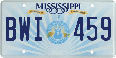 MS license plate BWI459