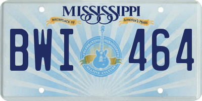 MS license plate BWI464