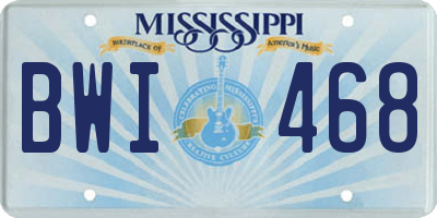 MS license plate BWI468