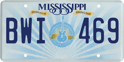 MS license plate BWI469