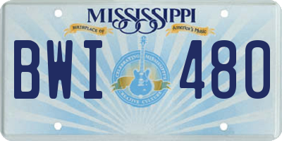 MS license plate BWI480