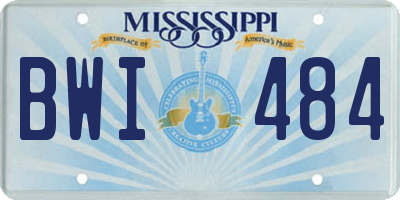 MS license plate BWI484