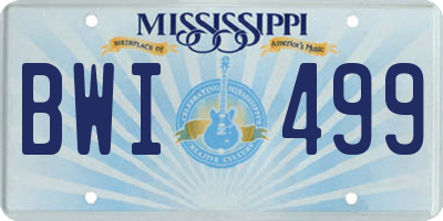 MS license plate BWI499