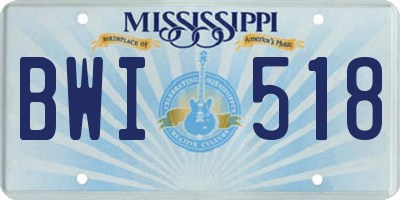 MS license plate BWI518