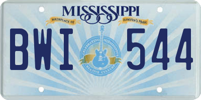 MS license plate BWI544