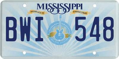 MS license plate BWI548