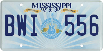 MS license plate BWI556