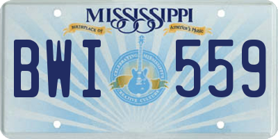 MS license plate BWI559