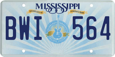 MS license plate BWI564