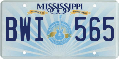 MS license plate BWI565