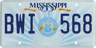 MS license plate BWI568