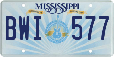 MS license plate BWI577