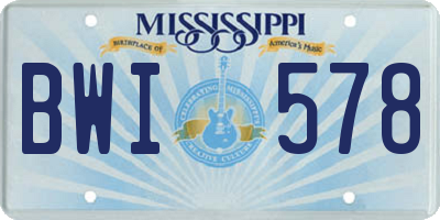 MS license plate BWI578