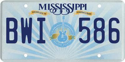 MS license plate BWI586