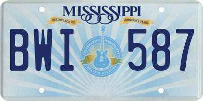 MS license plate BWI587