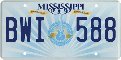 MS license plate BWI588