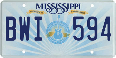 MS license plate BWI594