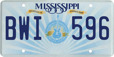 MS license plate BWI596