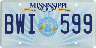 MS license plate BWI599