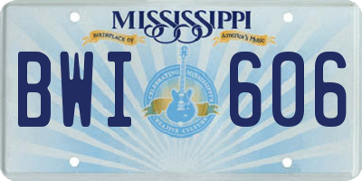 MS license plate BWI606