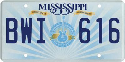 MS license plate BWI616