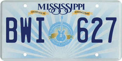 MS license plate BWI627