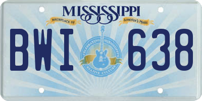 MS license plate BWI638