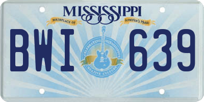 MS license plate BWI639