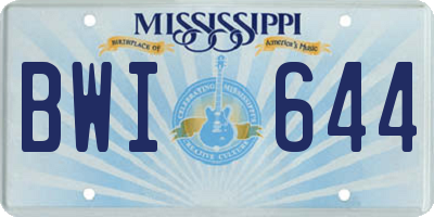 MS license plate BWI644