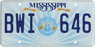 MS license plate BWI646