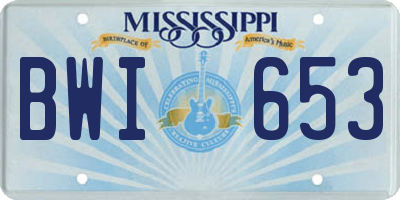 MS license plate BWI653