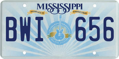 MS license plate BWI656