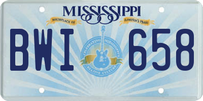 MS license plate BWI658