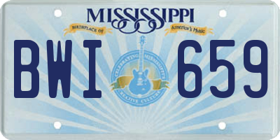 MS license plate BWI659