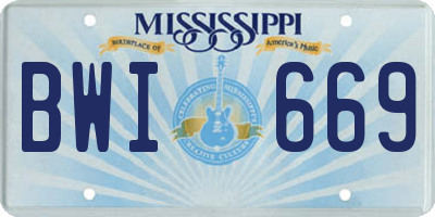 MS license plate BWI669