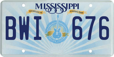 MS license plate BWI676