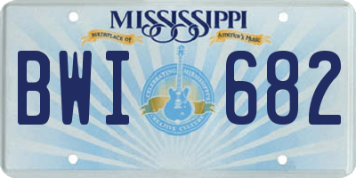 MS license plate BWI682