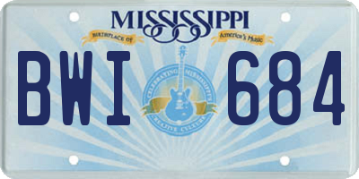MS license plate BWI684