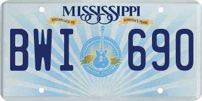 MS license plate BWI690