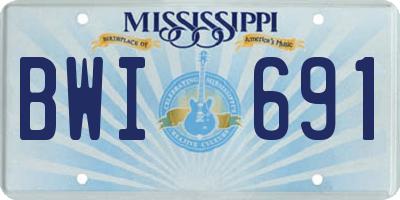 MS license plate BWI691