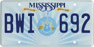 MS license plate BWI692