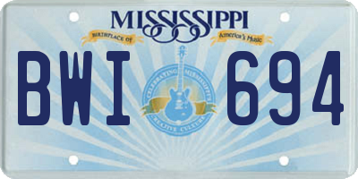 MS license plate BWI694